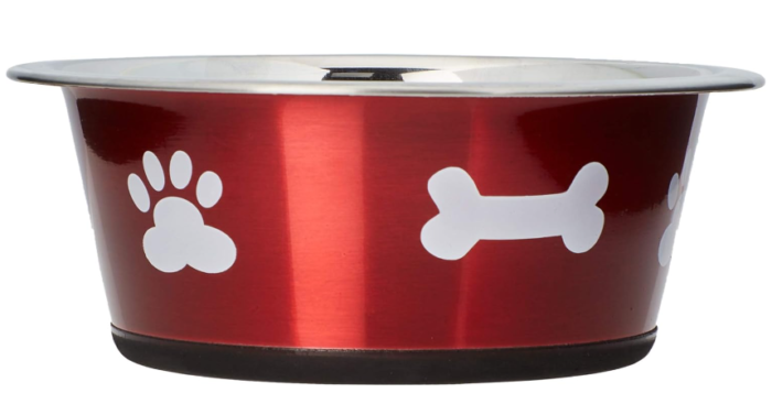 Classic Posh Paws Pet Dish red color