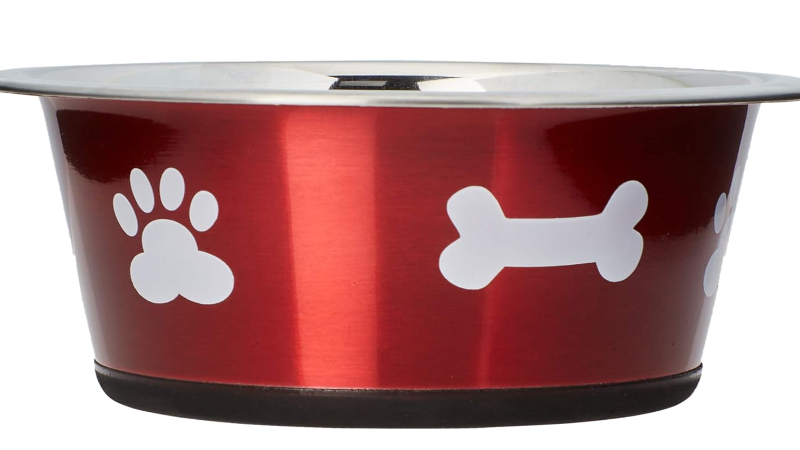 Classic Posh Paws Pet Dish red color