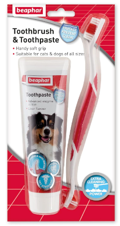 Beaphar kit of toothbrush and paste