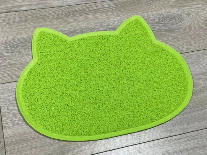 Green Multi-Purpose Cat Shape Pet Feeding Mat Dog/Puppy/Cat Food Bowl Place Mat - Image 2