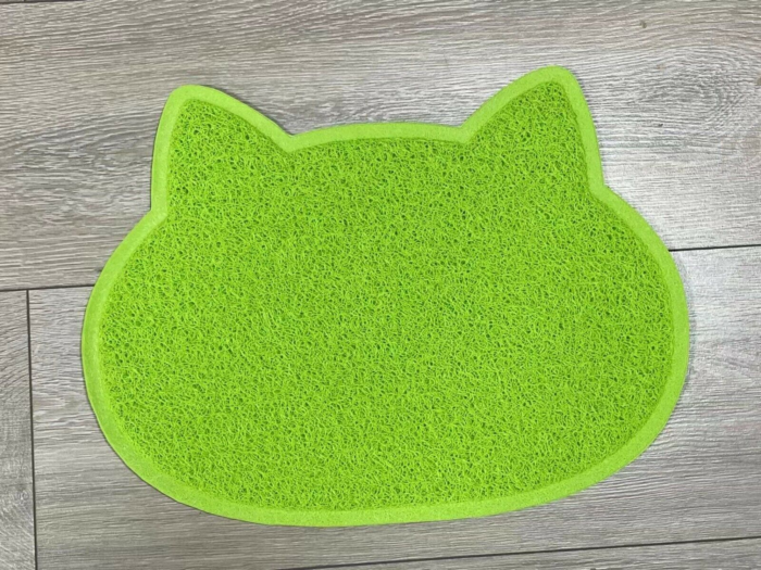 Green Multi-Purpose Cat Shape Pet Feeding Mat Dog/Puppy/Cat Food Bowl Place Mat