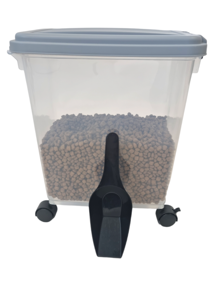 Clear Pet Food Container on Wheels Dog Cat Animal Storage Bin Dry Feed Including - Image 8