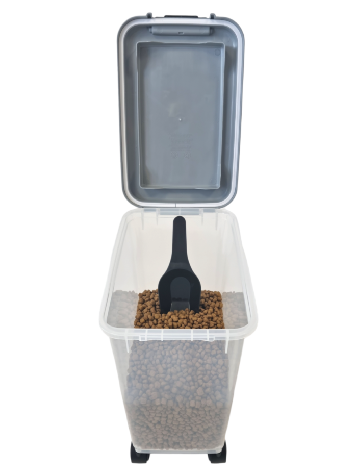Clear Pet Food Container on Wheels Dog Cat Animal Storage Bin Dry Feed Including - Image 5