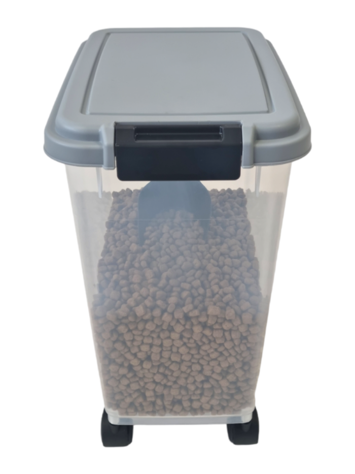 Clear Pet Food Container on Wheels Dog Cat Animal Storage Bin Dry Feed Including - Image 4