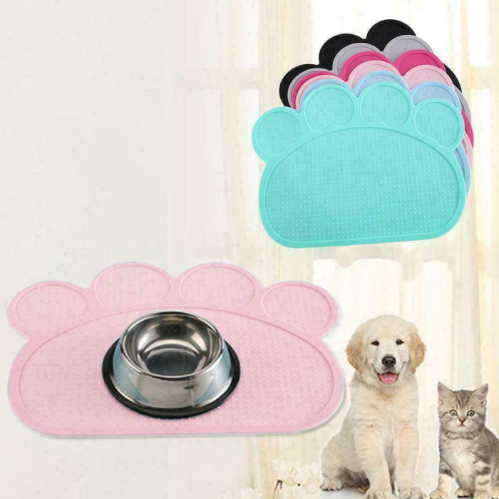 Silicone Paw Pet Dog Cat Feeding Mat Pad Bed Dish Bowl Food Feed Placement UK - Image 2